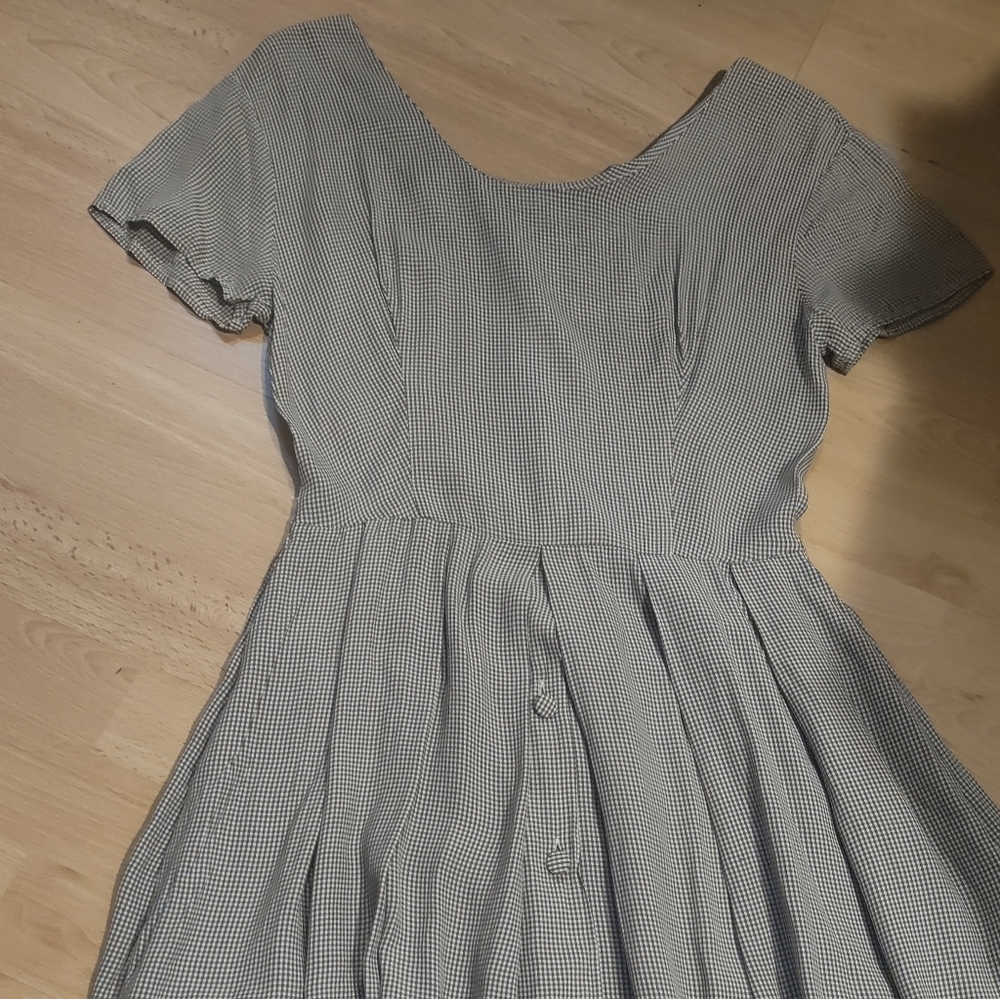 Vintage Handmade Gray Gingham Dress